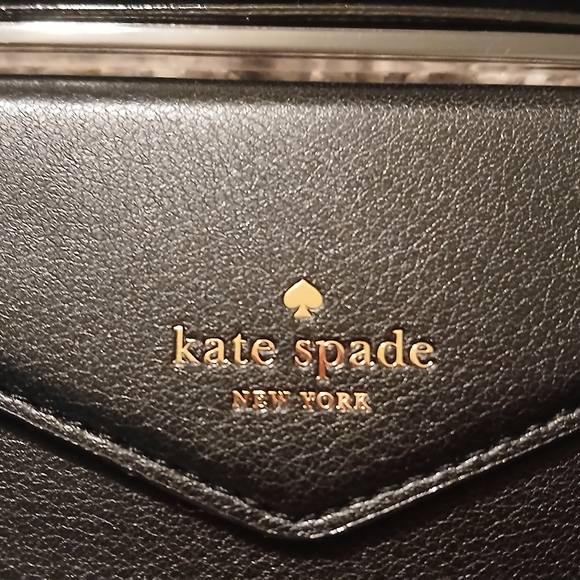 🖤 Kate Spade New York Black Leather Wristlet Card Holder Tech Case NWT - Picture 3 of 6